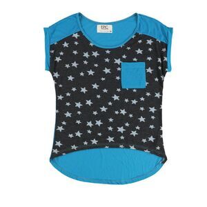 Epic Generation Womens Stars Graphic T-Shirt, Blue, NWT